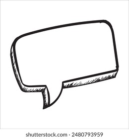 Balloon bubble speech hand drawn doodle isolated on white, vector. 