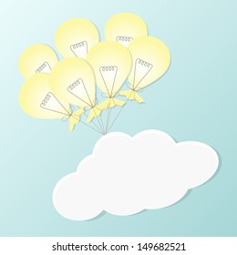 balloon bulb cloud, you can text in the cloud.