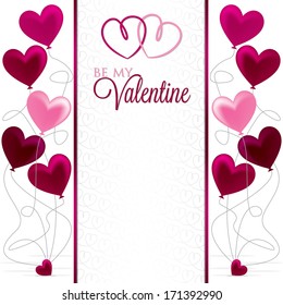 Balloon bunch Valentine card in vector format.