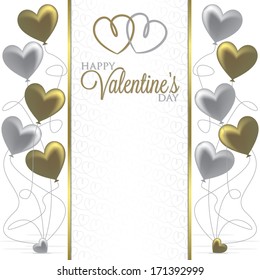 Balloon bunch Valentine card in vector format.