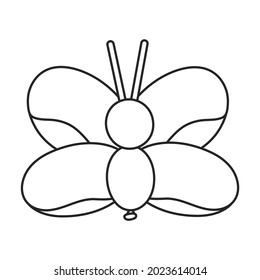 Ballon Schmetterling Vektorsymbol.Umrisslinie Vektorsymbol einzeln auf weißem Hintergrund Ballon Schmetterling.
