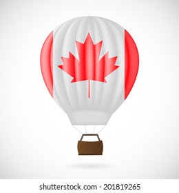 Balloon with Canadian flag isolated on white 