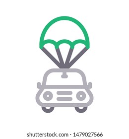 balloon car colour line vector icon