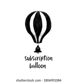 balloon carry a bell hand draw vector illustration