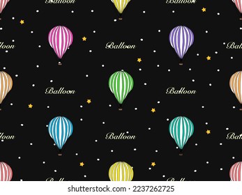 Balloon cartoon character seamless pattern on black background