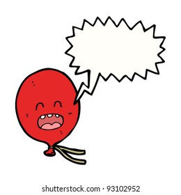 balloon cartoon character with speech bubble