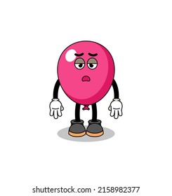 balloon cartoon with fatigue gesture , character design