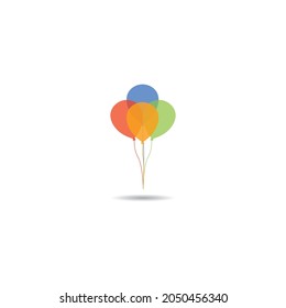 Balloon in cartoon style. Bunch of balloons for birthday and party, icon symbol illustration design.