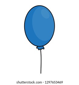 balloon cartoon.  vector colorful icon of balloon in flat style