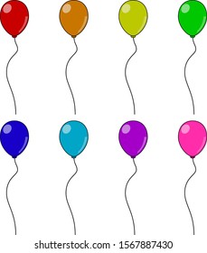 Balloon Cartoon Vector Graphics Color Set Stock Vector (Royalty Free ...