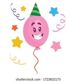carácter de globo en un objeto de partido, objeto aislado en fondo blanco, ilustración vectorial,