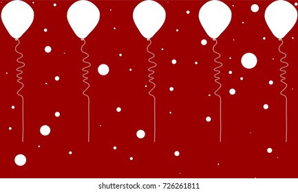 Balloon and Circle on red background.