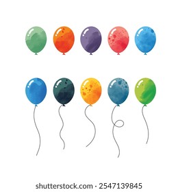 Balloon Clipart Bundle, Colorful Balloon vector graphics design