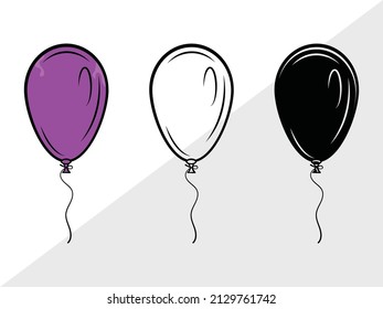 Balloon clipart Printable Vector Illustration svg