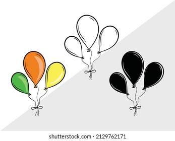 Balloon clipart Printable Vector Illustration
