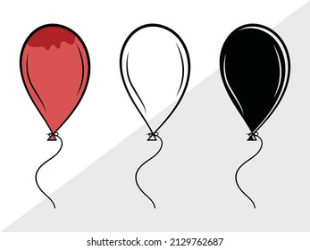 Balloon clipart Printable Vector Illustration