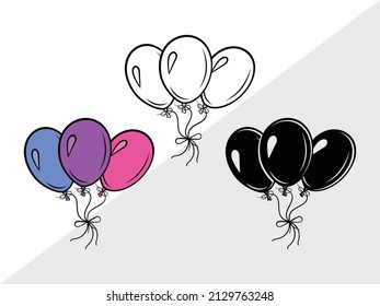 Balloon clipart Printable Vector Illustration