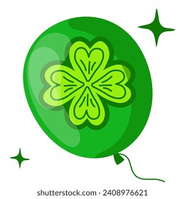 a balloon with clover leaf is a symbol of luck St.Patrick's Day vector illustration