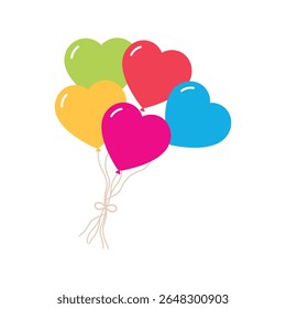 Balloon color. Ballon heart red pink green blue yellow circle party decoration decor love 