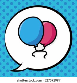 balloon color doodle, speech bubble
