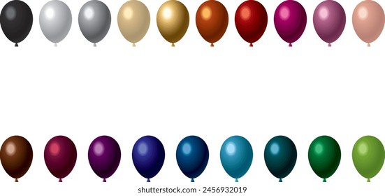Balloon color variation illustration set