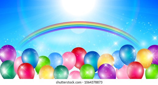 Balloon colorful light background