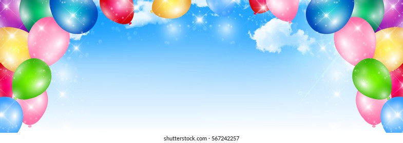 Balloon colorful sky background
