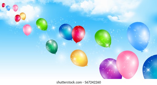 Balloon colorful sky background