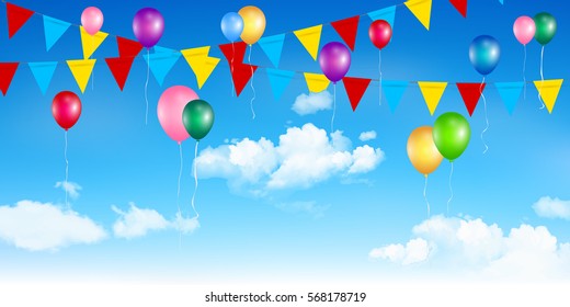 Balloon colorful sky background