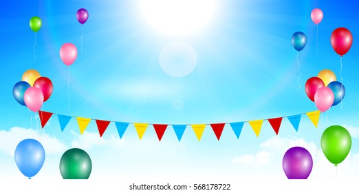 Balloon colorful sky background