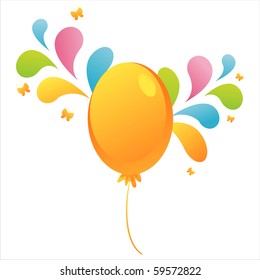 balloon with colorful splash