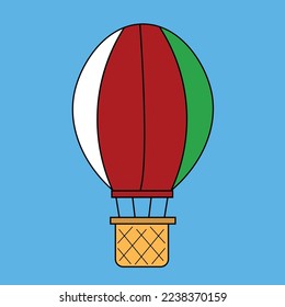 globo con los colores de la bandera de Omán