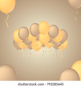 Balloon concept for decoration. Celebration vector illustration design. Colored balloon for holiday celebration.