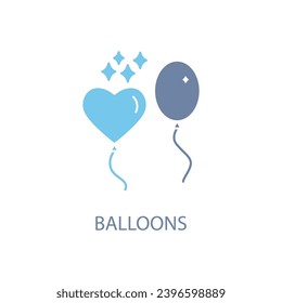 Balloon concept line icon. Simple element illustration. Balloon concept outline symbol design.