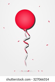 balloon with confetti on gray gradient background