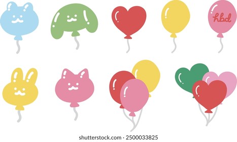 balloon congratulation anniversary cute elemnt collection