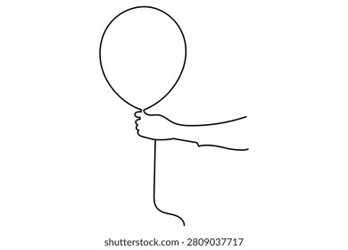 Balloon continuous line art