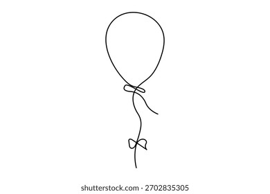 Globo continuo de una línea de dibujo con contorno minimalista simple sobre fondo blanco
