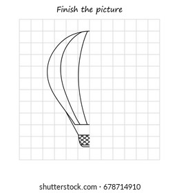  Balloon copy and coloring the picture, educational game for preschool ,children (kids). Complete the picture. worksheet  for kids.