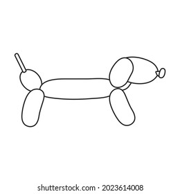 Balloon dachshund vector icon.Outline vector icon isolated on white background balloon dachshund.