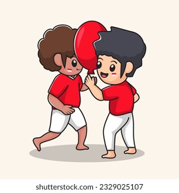 balloon dance competition.
flat character vector.
Indonesian Independence day