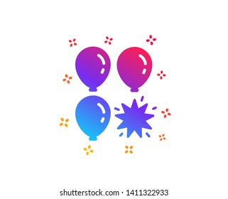 Balloon dart icon. Amusement park sign. Pop the balloon symbol. Dynamic shapes. Gradient design balloon dart icon. Classic style. Vector