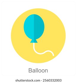 Balloon and decorate icon concept