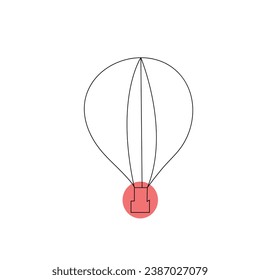 Decoración de globos Dibujo e ilustración del vector de contorno continuo de una línea
