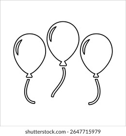 Balloon, Decoration Icon, Line Vector graphics