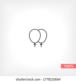 balloon decoration vector flat happiness holiday air  icon line 10 eps