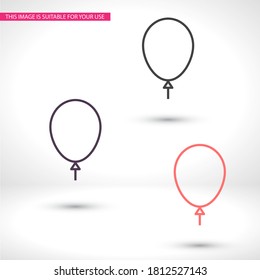 decoración de globo vector felicidad plana vacaciones línea de icono 10 eps