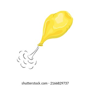  Balloon deflates, flies away. Scientific experiment. Vector cartoon illustration.