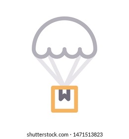 balloon delivery colour line vector icon