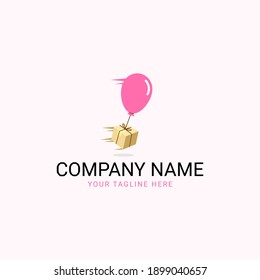 Balloon delivery company logo. Shipment and online marketplace company logo.